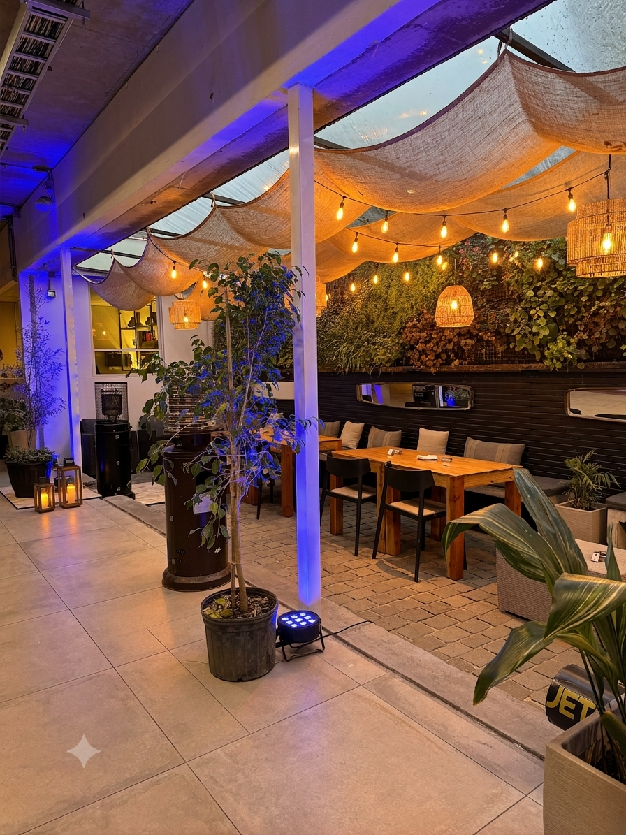 Terraza Interior en Casa Espoz, Vitacura